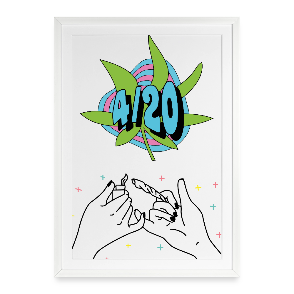 4/20 Gerahmtes Poster (49 × 69 cm) - Weiß