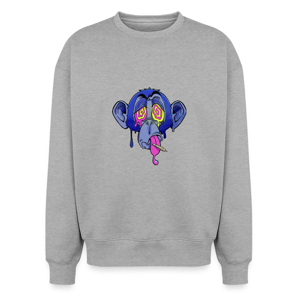 Monkey Oversized Heavyweight Unisex Sweatshirt - Grau meliert