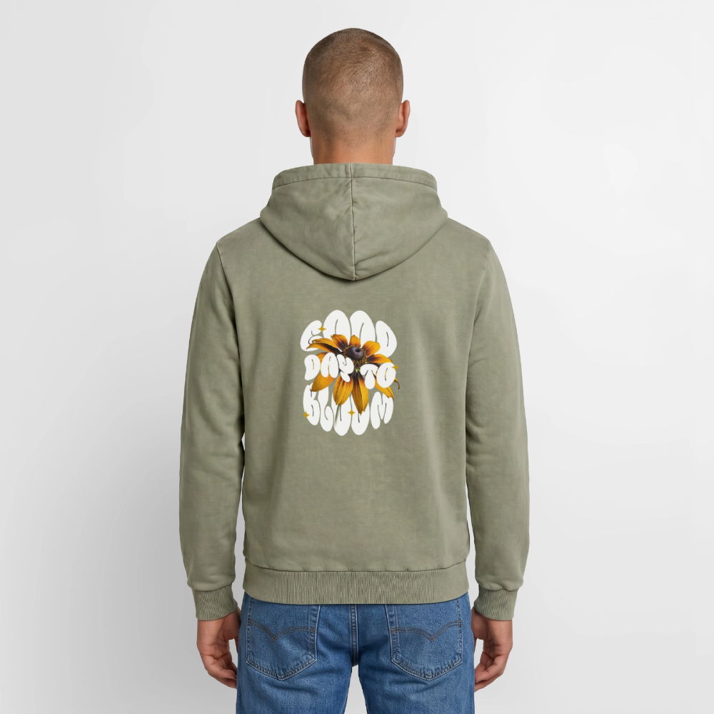 Sun Flower Relaxed Unisex Premium Acid-Washed Hoodie - Grün Acid Wash
