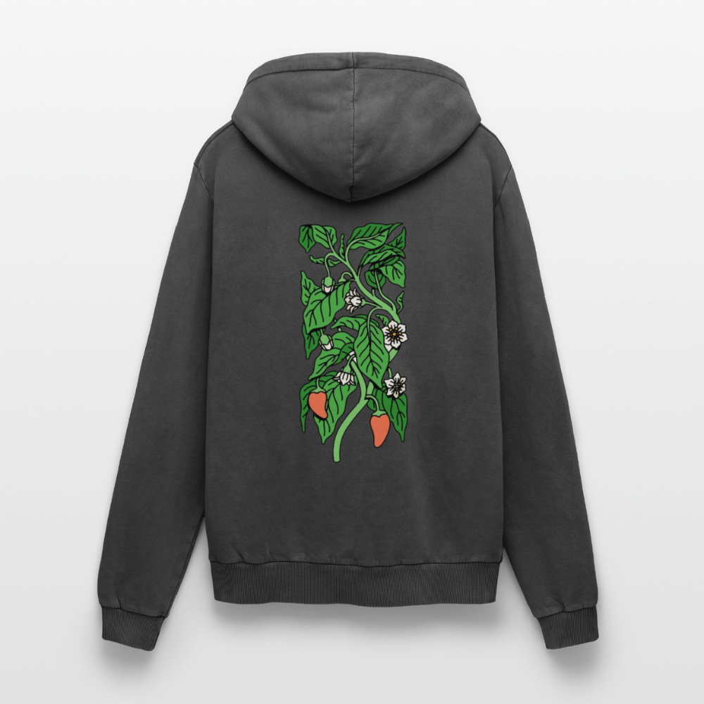 Sonnenblume Unisex Premium Acid-Washed Hoodie - Schwarz Acid Wash