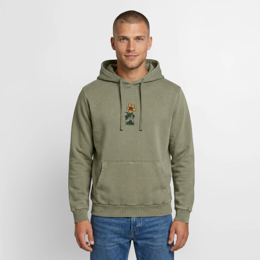 Smoke a blunt Relaxed Unisex PremiumBio Washed Hoodie - Grün Acid Wash