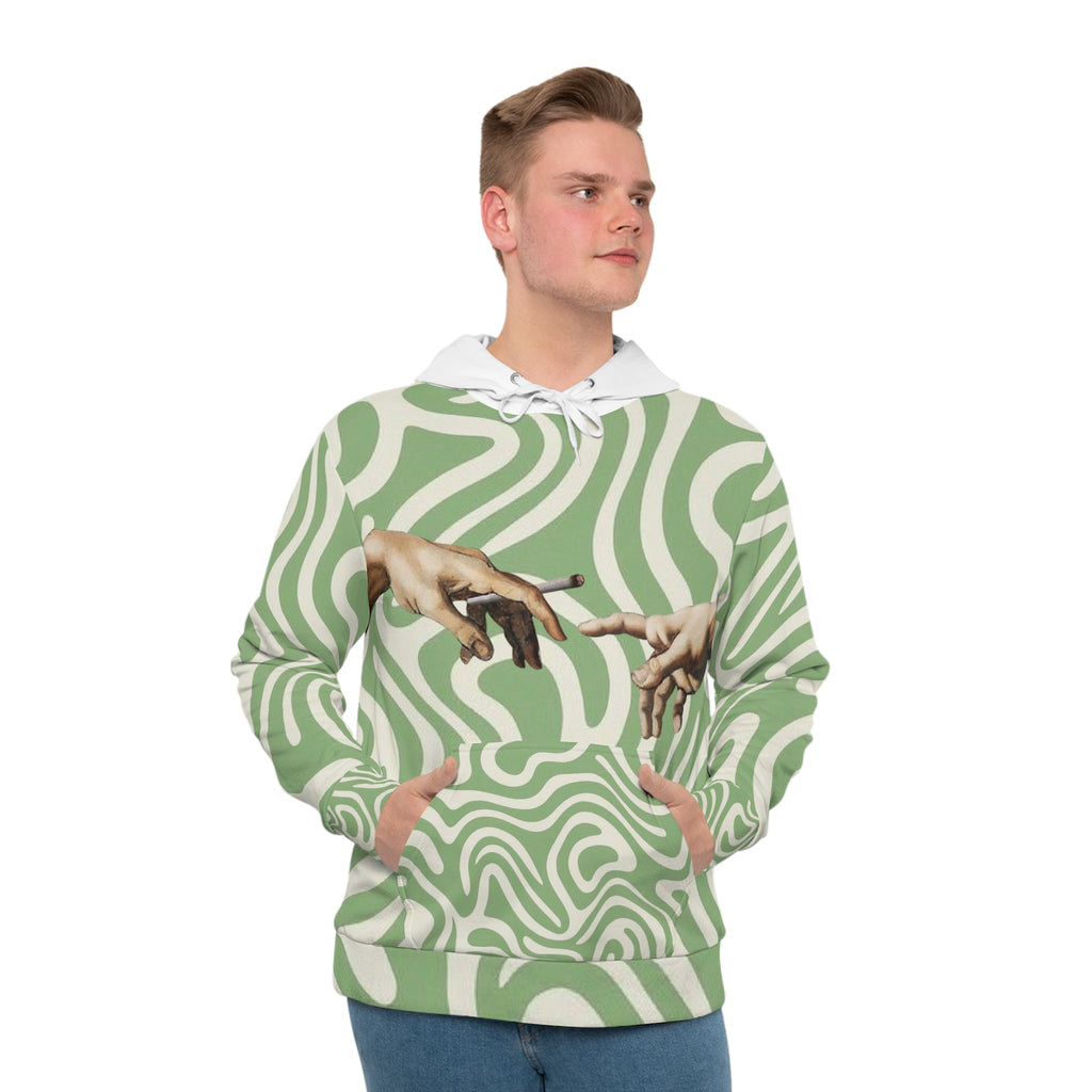Psychedelic Hands Hoodie — 'Pass Joints Not Judgments'