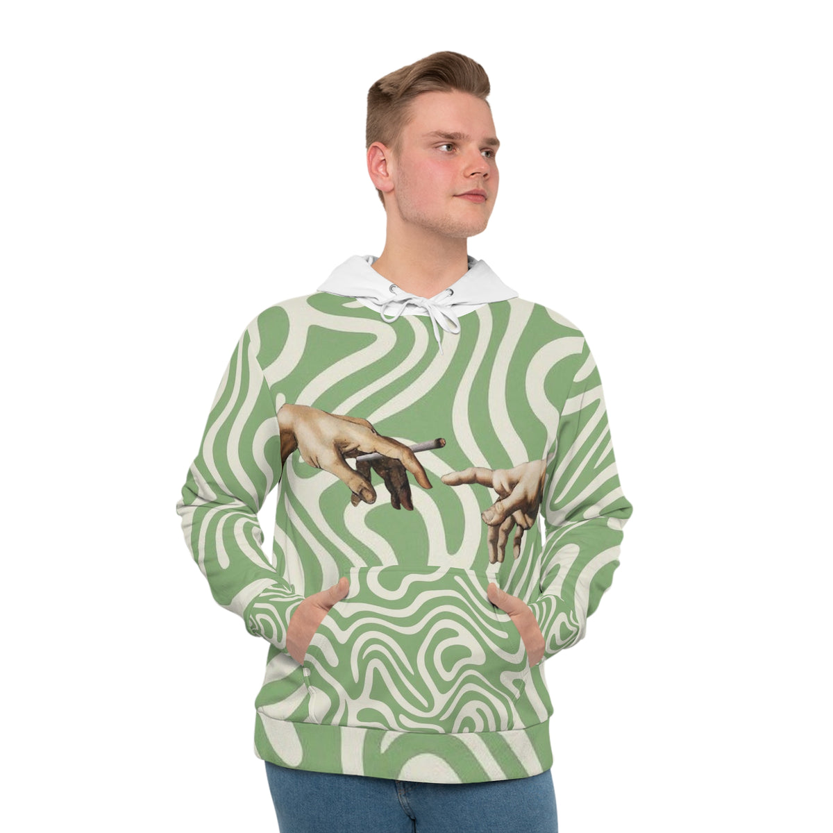 Psychedelic Hands Hoodie — 'Pass Joints Not Judgments'