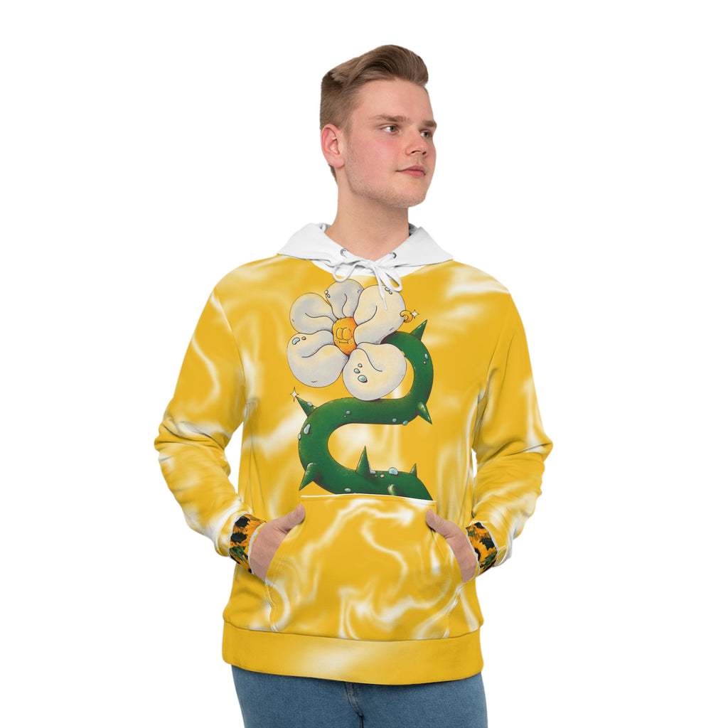 Yellow Floral Serpent Hoodie — Men's Pullover
