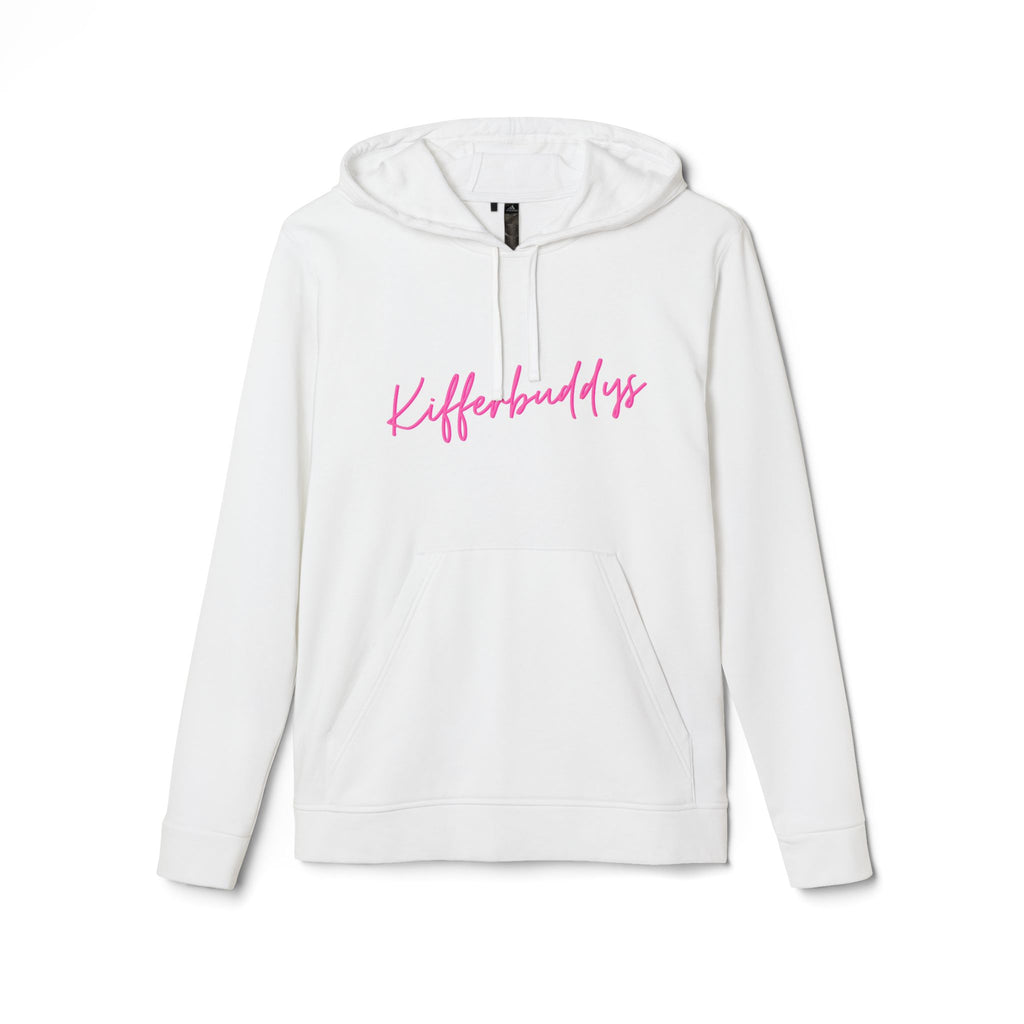 Kifferbuddys X Adidas Hoodie — White Fleece Pullover