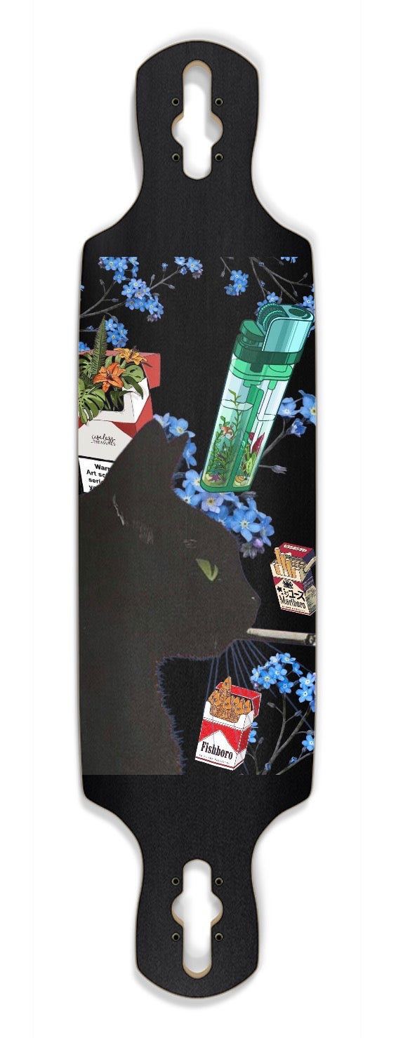 Smoking Cat Longboard deck
