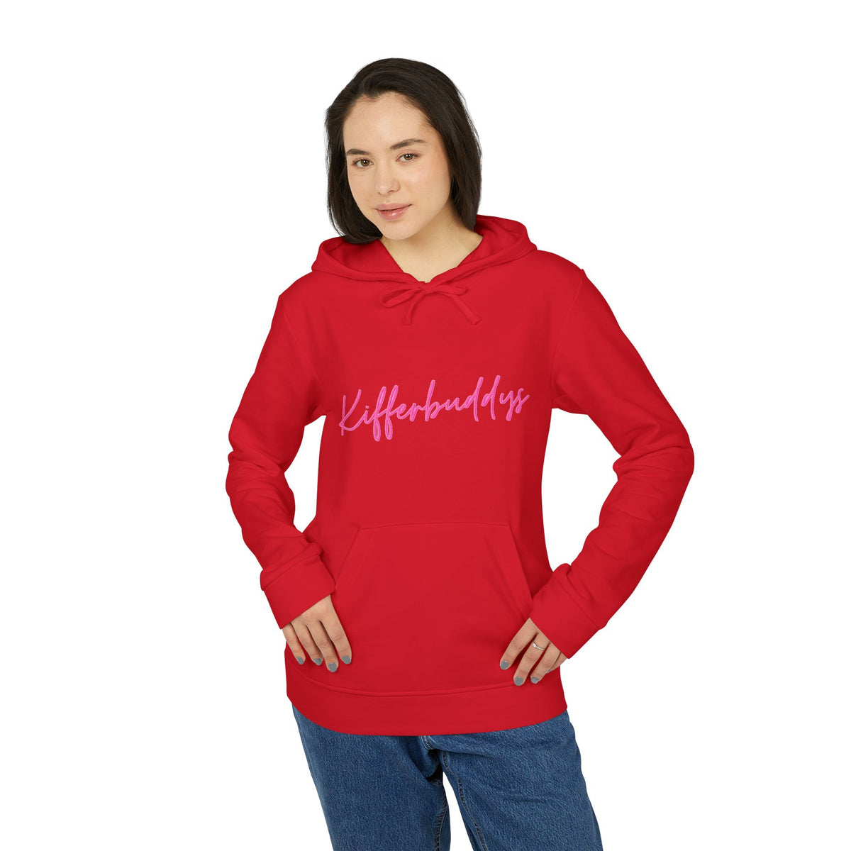 Kifferbuddys X Adidas Hoodie — White Fleece Pullover