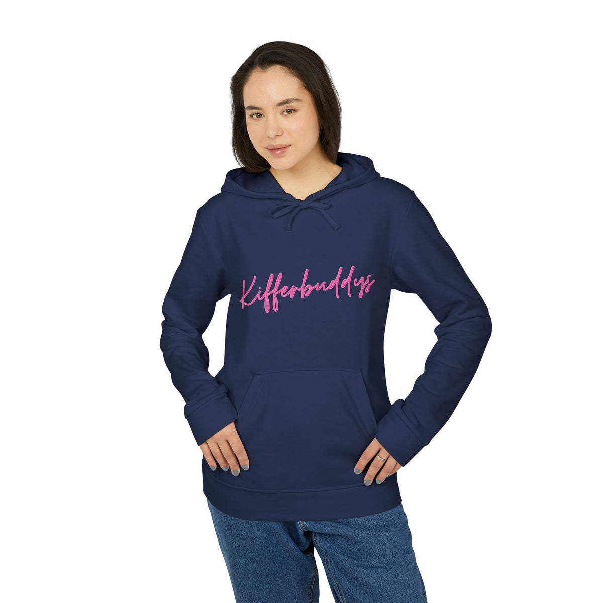 Kifferbuddys X Adidas Hoodie — White Fleece Pullover