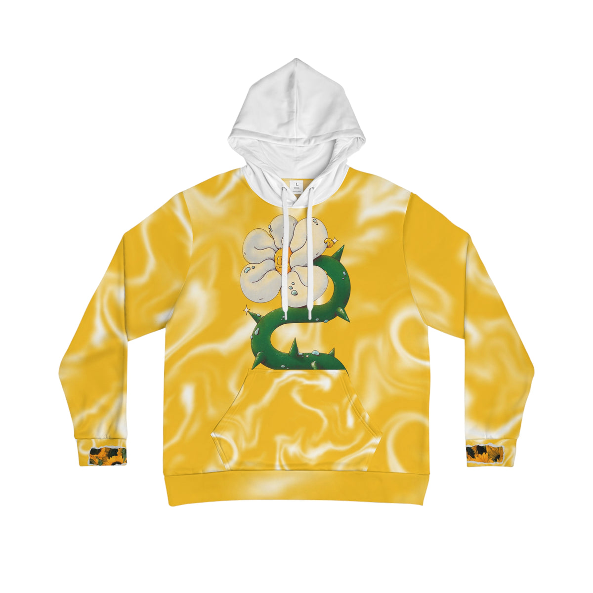 Yellow Floral Serpent Hoodie — Men's Pullover