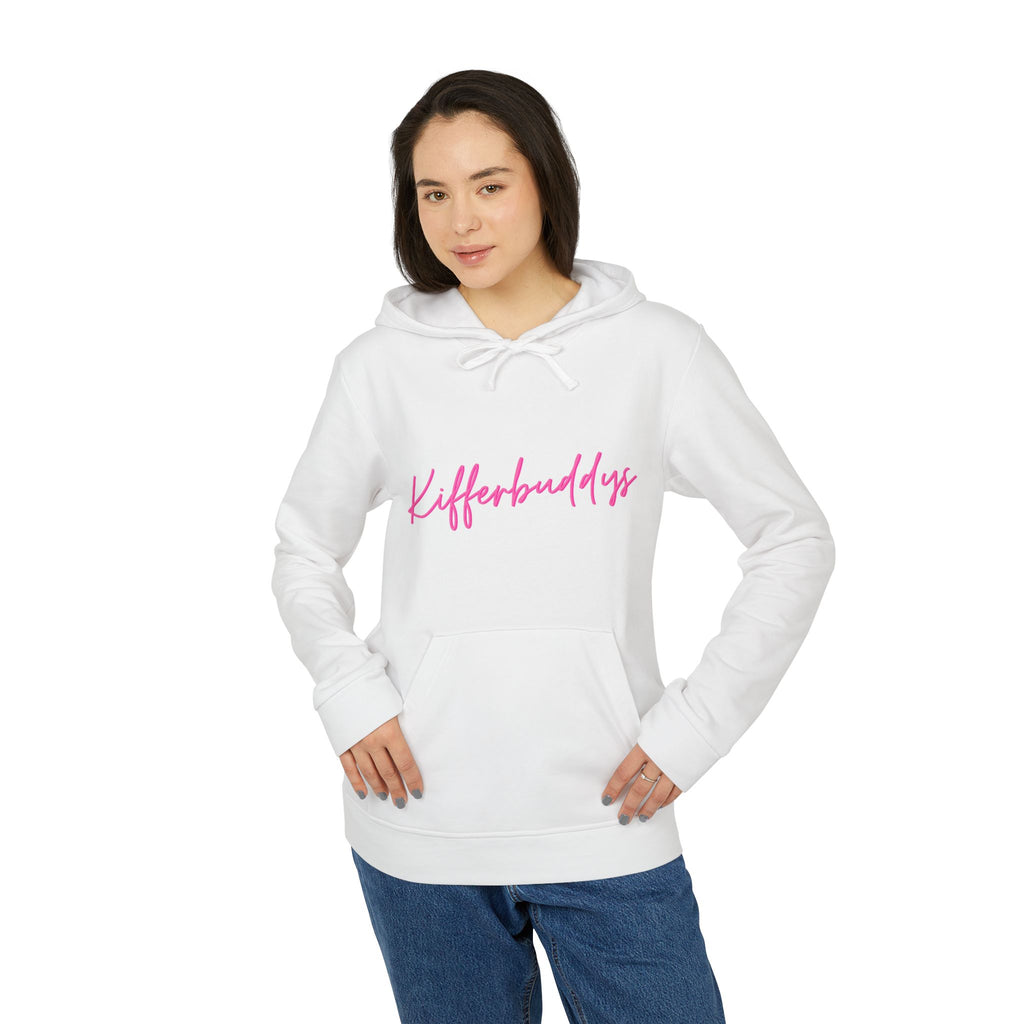 Kifferbuddys X Adidas Hoodie — White Fleece Pullover
