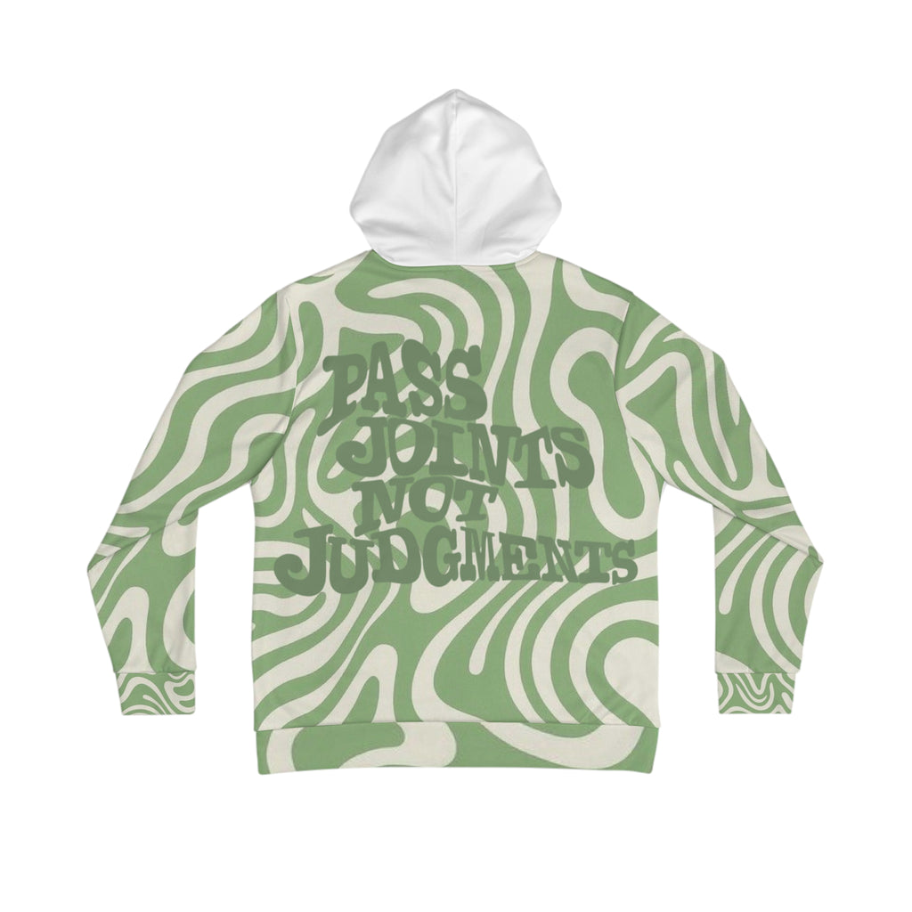 Psychedelic Hands Hoodie — 'Pass Joints Not Judgments'
